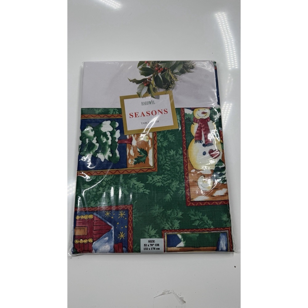 Vintage Bardwil Seasons Timberline retreat Tablecloth 52x70" OB Cabin Camping